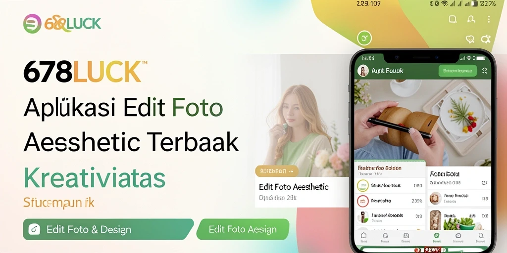 Tampilan antarmuka 678LUCK untuk editing foto aesthetic yang intuitif.