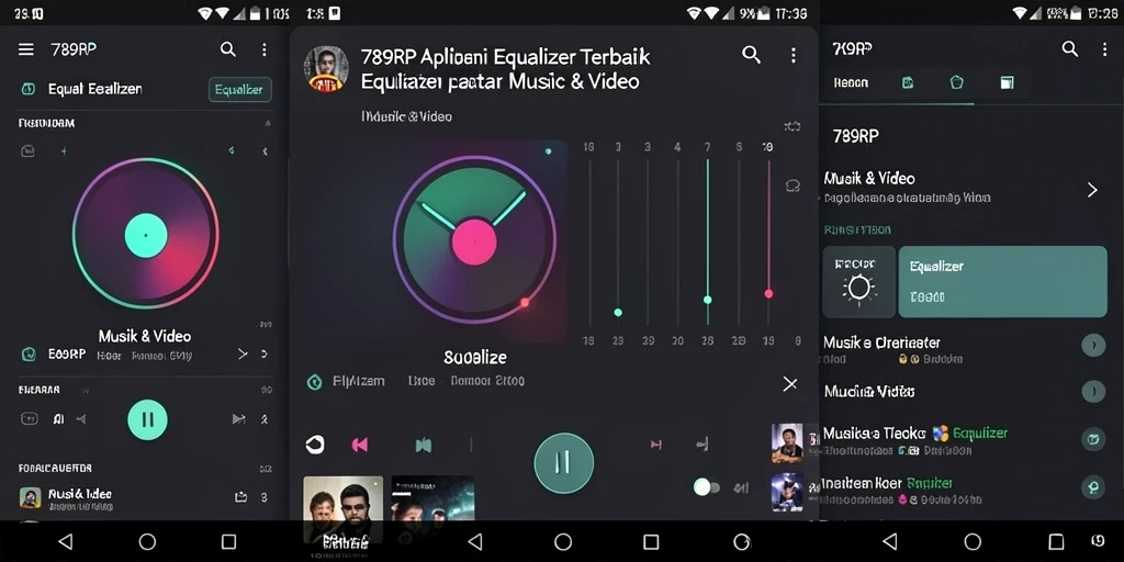 Screenshot aplikasi 789RP menampilkan antarmuka Equalizer yang sederhana dan intuitif.