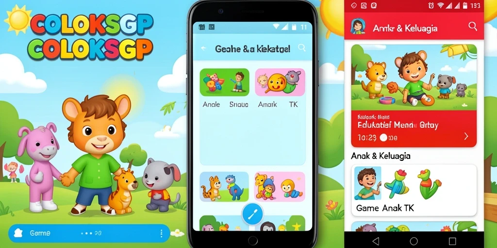 Tampilan antarmuka COLOKSGP yang ceria dan edukatif.