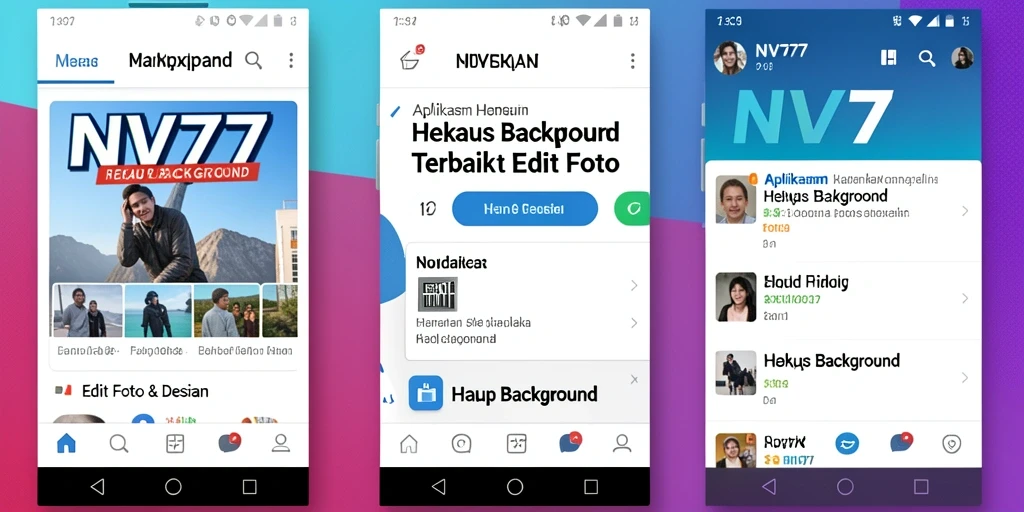 Antarmuka utama NV77 menampilkan fungsi Hapus Background yang mudah digunakan.