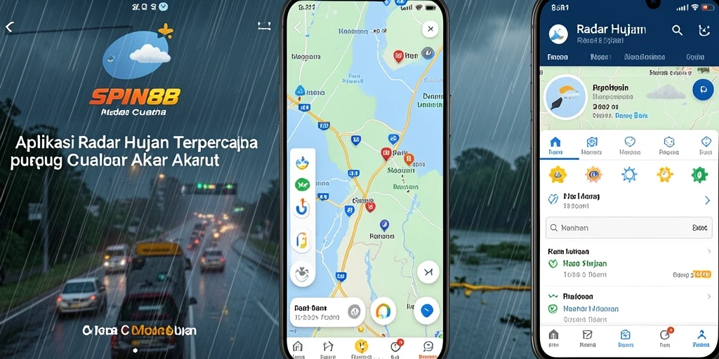 Tampilan antarmuka SPIN88 menunjukkan peta radar hujan yang akurat.