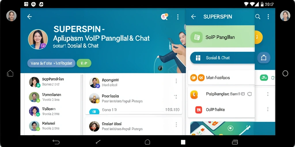 Tampilan antarmuka SUPERSPIN yang ramah pengguna untuk VoIP Panggilan.