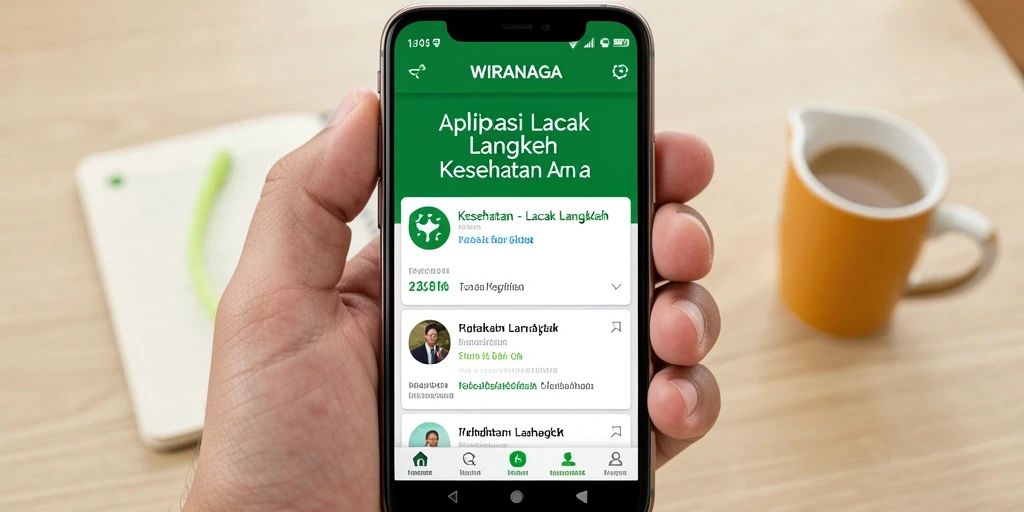 Tampilan antarmuka WIRANAGA yang menampilkan fitur Lacak Langkah